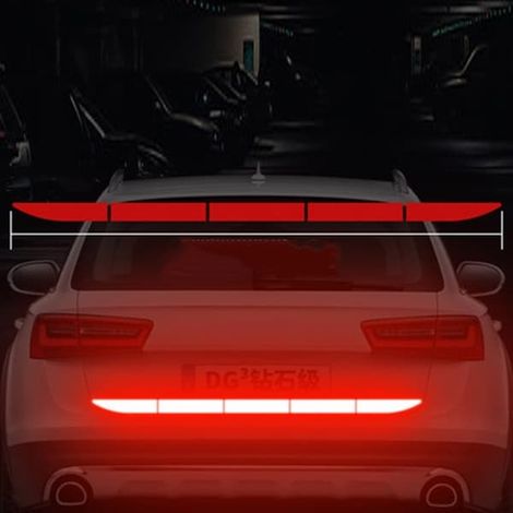Lot de 2 bandes réfléchissantes de protection pour pare-chocs de voiture - Autocollants de signalisation auto-adhésifs pour hayon rouge (1/5)