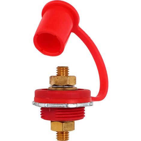 Connecteur de borne de batterie 250 A, bornes à goujon en laiton haute résistance de 3/8 po pour voiture, camping-car et bateau (rouge) (1/5)