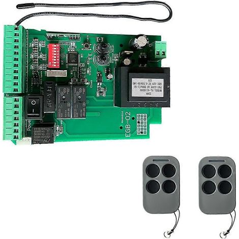 Carte de commande pour moteur de portail AC2200V + 2 télécommandes pour ouvre-portail coulissant automatique (1/5)