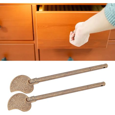 2 Stück/Verkauf eines antiken Türschlosses aus reinem Kupfer, gerader Stange, Beschlagzubehör, chinesisches Türschloss CYAL60, antikes Türschloss aus Holz in Bronze mit Loch (1/5)