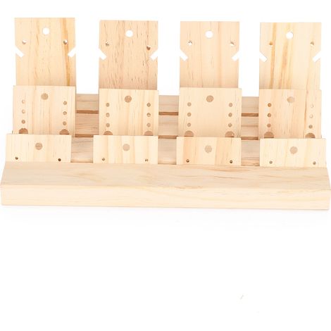 Présentoir en bois pour boucles d'oreilles, bagues et pendants d'oreille, support de rangement de bijoux, étagère à créoles et studs, organisateur mural ou de table, 3 pièces. (1/5)