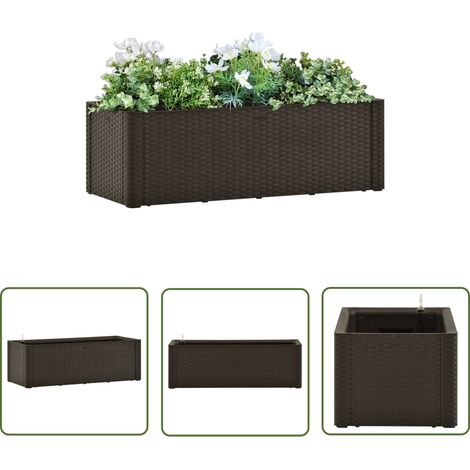 The Living Store Garten-Hochbeet mit Selbstbewässerungssystem Mokka 100x43x33 cm - Selbstbewässerndes Hochbeet - Gartenhochbeet - Polypropylen Hochbeet - Outdoor Hochbeet - Indoor Hochbeet (1/5)
