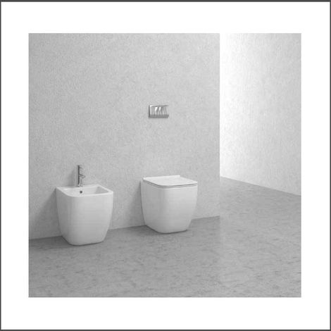 WC Installazione Filomuro + Sedile Termoindurente Soft Close Slim -Mod. LEGEND - Ceramica - Colore BIANCO (1/4)