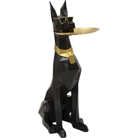 Vide-Poche Statue Chien "Origami" 91cm Noir (1/5)