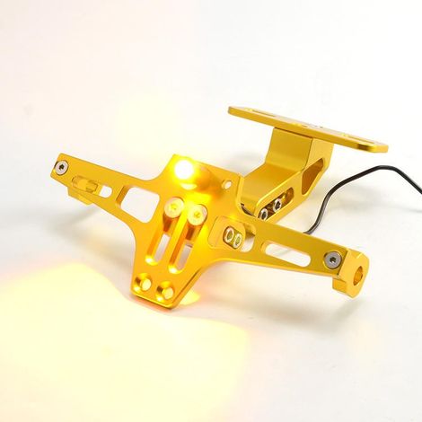 Support de plaque d'immatriculation modifié Silver Steel Monster pour moto électrique Little Monkey (1/4)