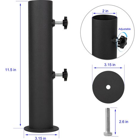 Base per ombrellone, staffa di montaggio per ombrellone, accessori per ombrellone, supporto per tubo per ombrellone (1/4)