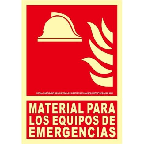 Señal de extinción Material para los equipos de emergencias en aluminio Clase A SEKURECO