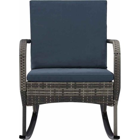 Maison Exclusive - Garten-Schaukelstuhl Poly Rattan Anthrazit (1/5)