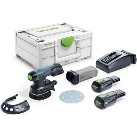 Festool Akku-Exzenterschleifer ETSC 125 3,0 I-Plus / 2x 3,0 Ah Akku + Ladegerät + Zubehör im Systainer - 577694