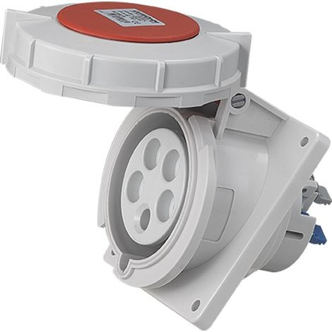 Socle de prise industrielle à encastrer à 20° IP67 - 3P+N+T - 32A - 400V AC - Eur'Ohm
