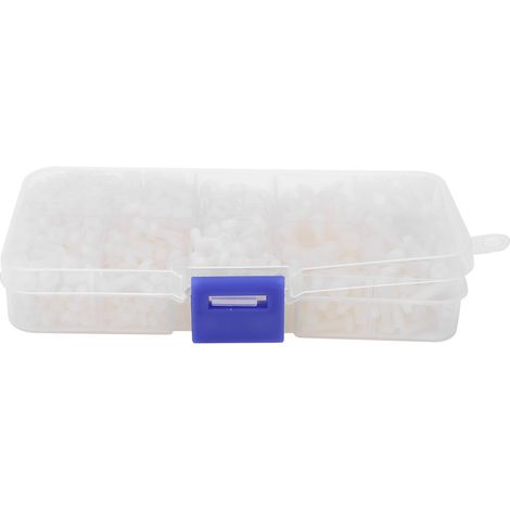 Kit de 800 vis, écrous et rondelles en nylon M3, blanc.