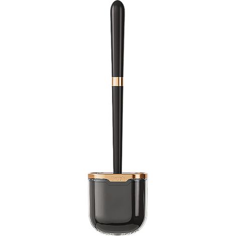 Brosse de toilette en silicone avec manche long et porte-serviettes mural (1 pièce).-AquaForge