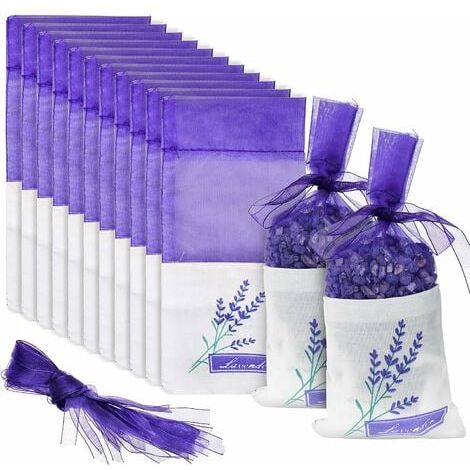 20 Sachets de Lavande avec Cordon ,Sachets de Lavande Parfumée Sacs de Sachet de Lavande Sacs vides de sachets Sacs de Coton-Ramie Sacs Parfumés Sachet de Lavande pour Mariage Baby Faveurs