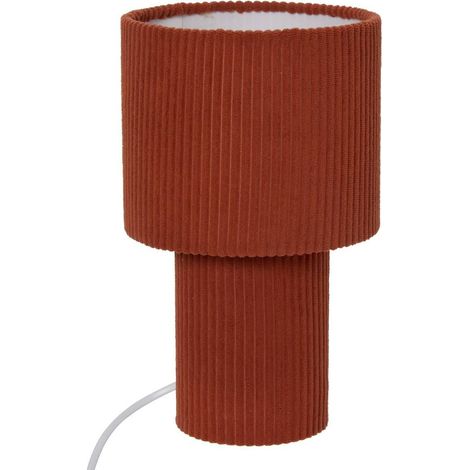 Lampe à Poser Côtelée "Jolina" 28cm Terracotta (1/5)
