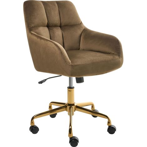 Desk Chair PALMDALE Velvet Brown