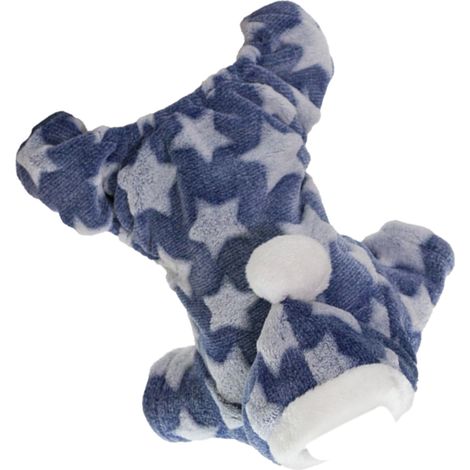 Hunde-Fleecekleidung mit Sternenmuster, korallenfarbener Hoodie für Welpen, ideal für Herbst und Winter, blau, Größe M. (1/5)