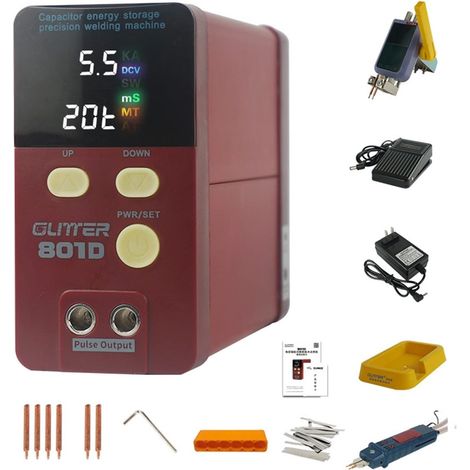 801D capacité de Stockage Machine de soudage par Points 12KW Batterie soudeuse soudeuse par Points 0.2mm Pur Nickel soudage 0.1-0.3mm 1800A (1/5)