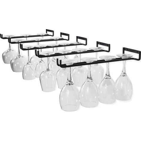 Hanging Glass Rack - Wine Glass Rack with 5 Rails for 13-18 Glasses, 30cm5cm2cm (1/5)