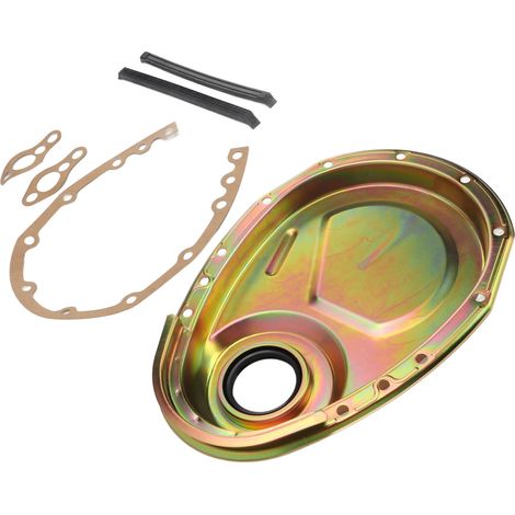 Kit de joint et de boulons d'étanchéité pour couvercle de chaîne de distribution Chevrolet, compatible avec les moteurs Chevy SBC 283, 327, 305, 350, 383 et 400 (livré en boîte carton). Couleur : zinc (1/5)