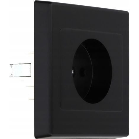 Prise simple sans terre IP20 16A 250V Encastrable Noir mat
