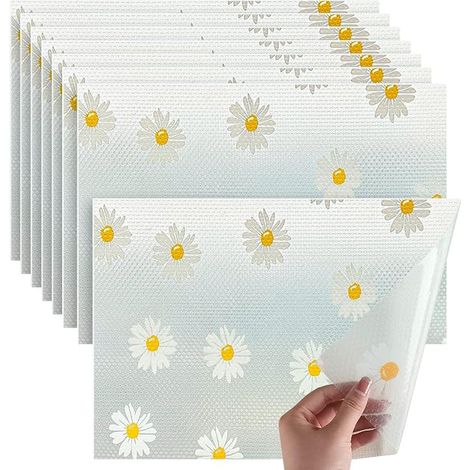 Tapis Frigo en EVA, de EVA Antiderapant Non-Adhésif, Réfrigérateur Lavable, Plastique pour Refrigerateur Placard Etagere, Cuisine, et Armoire (1/4)