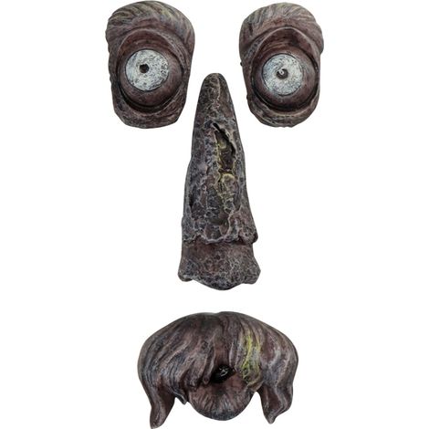 Sculpture fantaisiste représentant un vieil homme au visage de fantôme, idéale pour décorer un arbre pendant les fêtes de Pâques, Halloween ou un jardin extérieur.