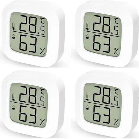 Indoor Thermometer for Home, Set of 4 Digital Thermometer Hygrometer, Digital Thermometer for Bedroom (1/5)