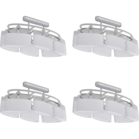 Deckenlampe mit ellipsenförmigen Glasschirmen 4 Stk. E14 vidaXL (1/5)