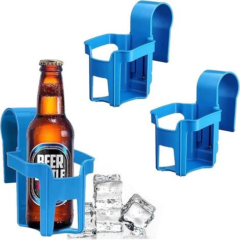 Ensemble de 3 porte-gobelets bleus pour boissons au bord de la piscine, panier de rangement pratique pour bières, cocktails et lunettes de soleil (1/5)