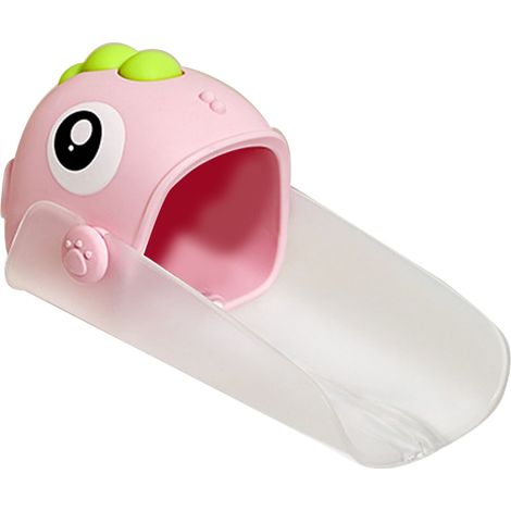 Extenseur de Robinet Dinosaure pour Enfants, Accessoire de Lavage Amusant et Sûr pour Évier de Salle de Bain ou Cuisine, 13.5cm Rose (1/5)