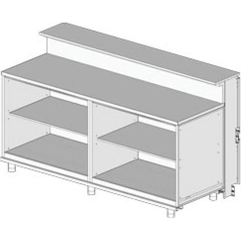 Comptoir neutre avec tablette service - 2100mm - Diamond