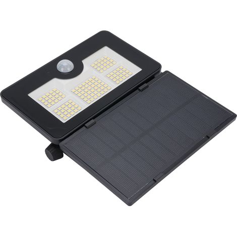 Projecteur LED solaire extérieur avec détecteur de mouvement double capteur pliable étanche IP65 pour sécurité jardin mur porche garage (1/5)