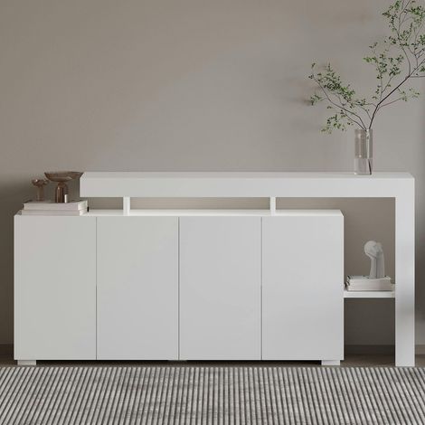 Buffet blanc 4 portes à cadre ouvert AURA (1/5)