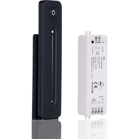 Variateur de Lumière LED avec Télécommande RF, DC 5V-36V 8A Gradateur Contrôleur avec Fixation Murale Magnétique à Distance Télécommande Pour Couleur Unique Bande LED Lumineuse Dimmable (1/5)
