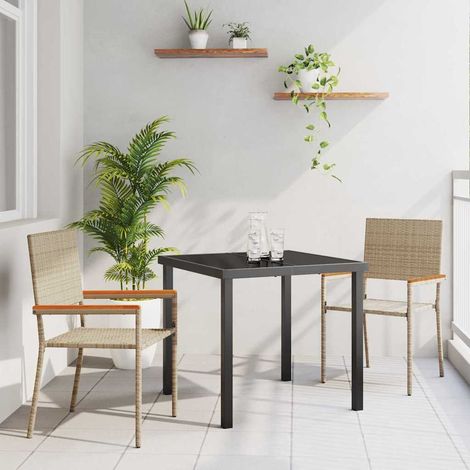 Ensemble de salle à manger pour jardin 3 pcs-Salon de jardin Beige polyrotin 318941 (1/5)