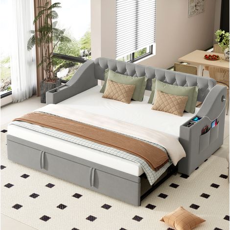 Canapé convertible 90x190 avec USB et rangement OKMYHOME (1/5)