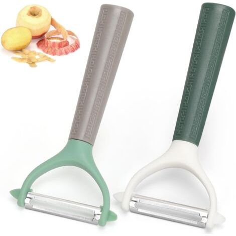 BUNTHAUS Stück Gemüsesparer, Kartoffelschäler, Y-förmiger Obst- und Gemüseschäler, Edelstahl-Apfelschäler, Tomatenschäler mit beweglicher Klinge für Obst und Gemüse, grün (1/5)