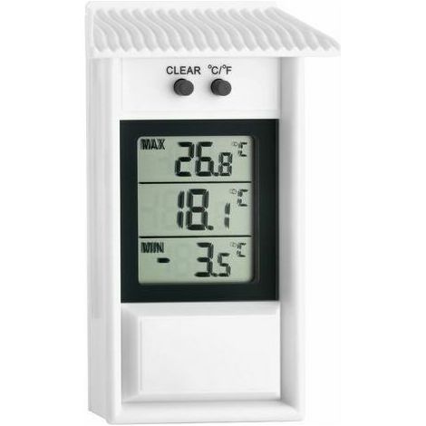 thermomètre numérique, résistant aux intempéries, utilisable à l'intérieur ou à l'extérieur, blanc (1/5)