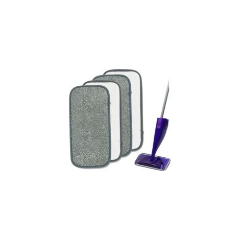 Set di 4 panni per mocio riutilizzabili, 30 x 15 cm, panni piatti assorbenti, lavabili in lavatrice, ricariche Jet - Crezuo
