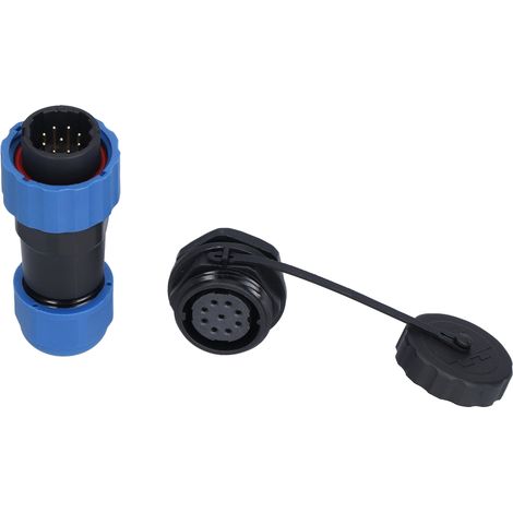 Connecteur étanche IP68 prise aviation SP209 5A 250V mâle femelle écrou arrière borne à souder 2 broches (1/5)