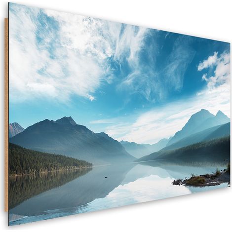 Quadro deco panel, Lago sullo sfondo delle montagne - 90x60 (1/5)