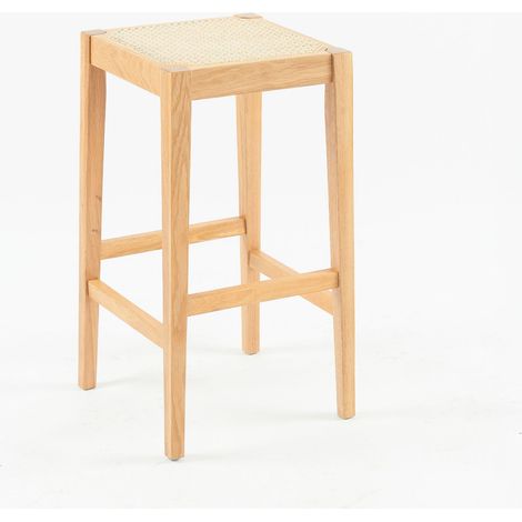 Taburetes para isla de cocina de caña y madera 65 cm - Kappa (1/4)