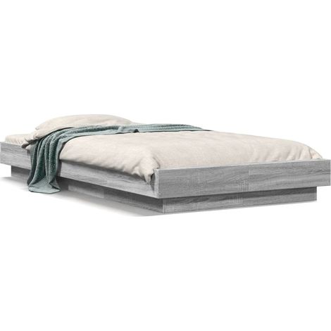 Maison Exclusive - Cadre de lit et lumières LED sans matelas sonoma gris 90x190 cm