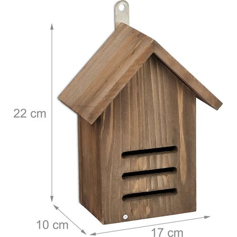 Hotel de insectos refugio colgante jardín apertura fácil 25 x 15 x 10 cm de madera natural 130015269 (1/4)
