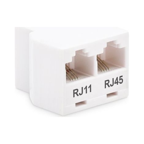 Conector RJ11 hembra/RJ11 hembra + RJ45 hembra METRONIC