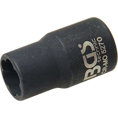 BGS Spiral-Profil-Steckschlüssel-Einsatz / Schraubenausdreher Antrieb Innenvierkant 10 mm (3/8") SW 10 mm - 5270