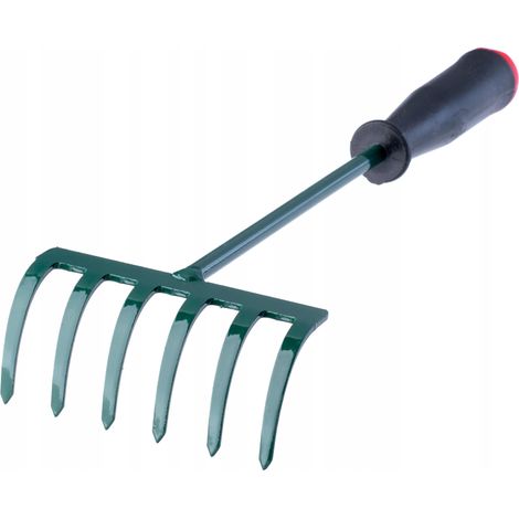 Rastrillo de jardín KADAX Rastrillo pequeño con mango de 30 cm, 6 dientes (1/5)