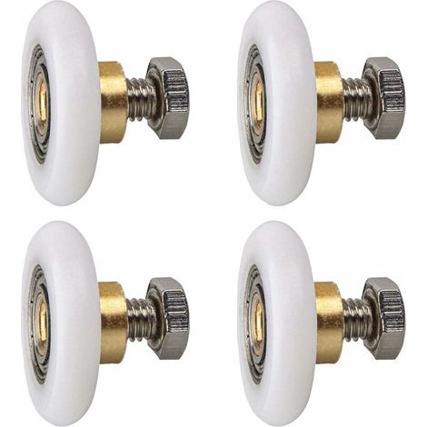 Rodillo para puerta de ducha, rueda para puerta de ducha, rodillos para puerta corredera, rodillo de repuesto para puerta de ducha, 4 piezas (20 mm) (1/5)