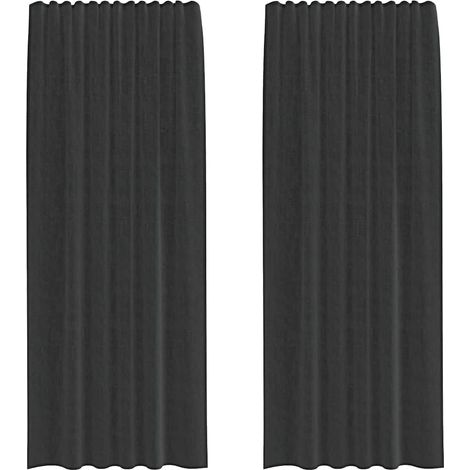 Maison Exclusive - Voile Vorhänge mit Stangentaschen 2 Stk. Schwa