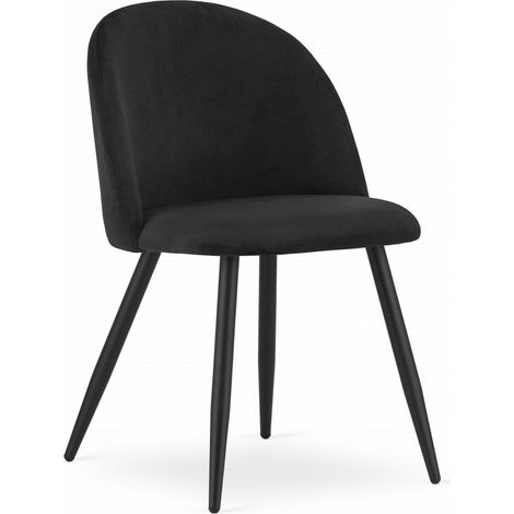 Bello-Stuhl – schwarzer Samt / schwarze Beine x 1 (1/5)